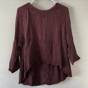 Ecote Maroon Waffle Knit Top